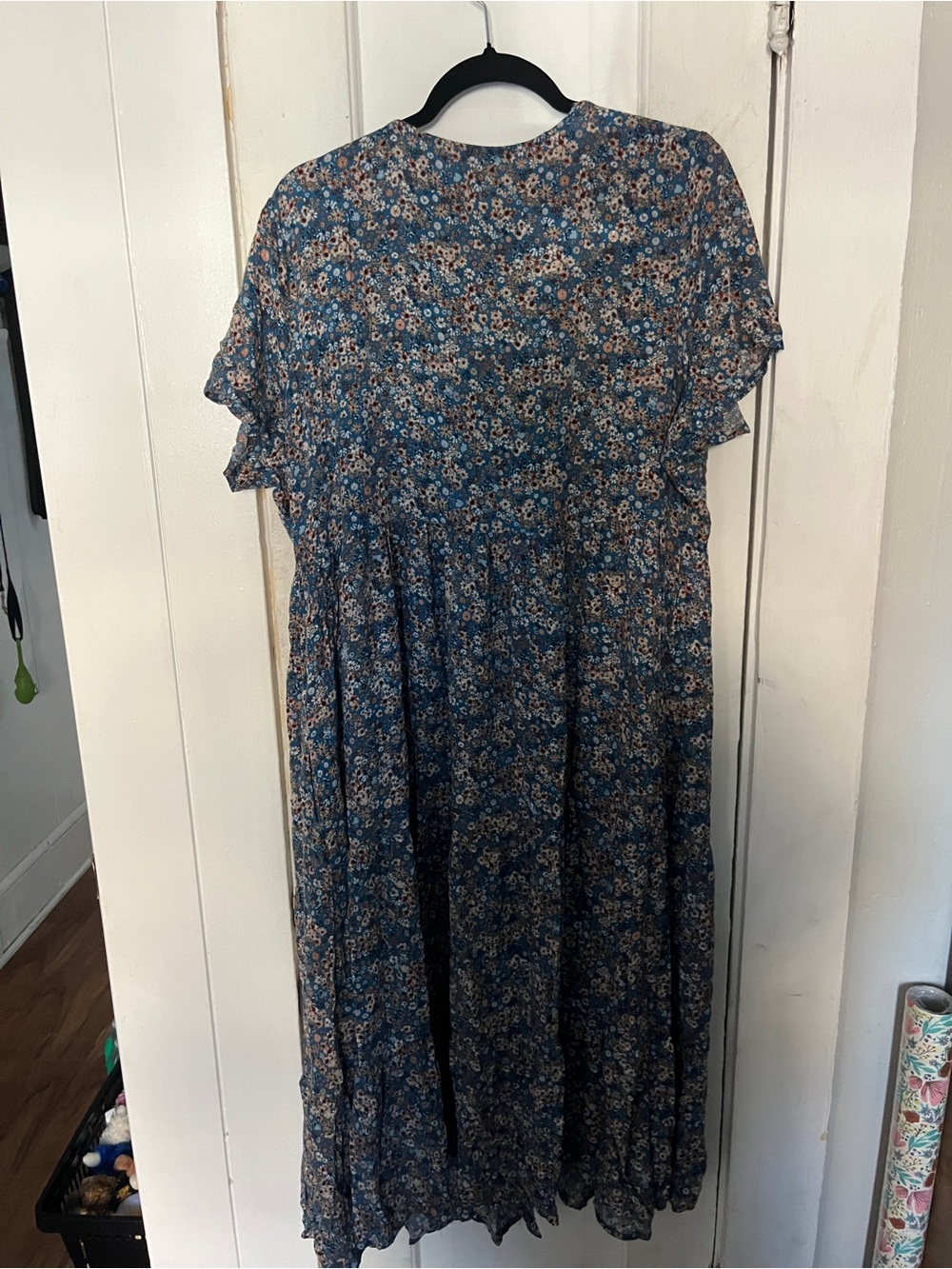 Sonoma Blue Floral Maxi Dress with V-Neck - Picture 3 of 3